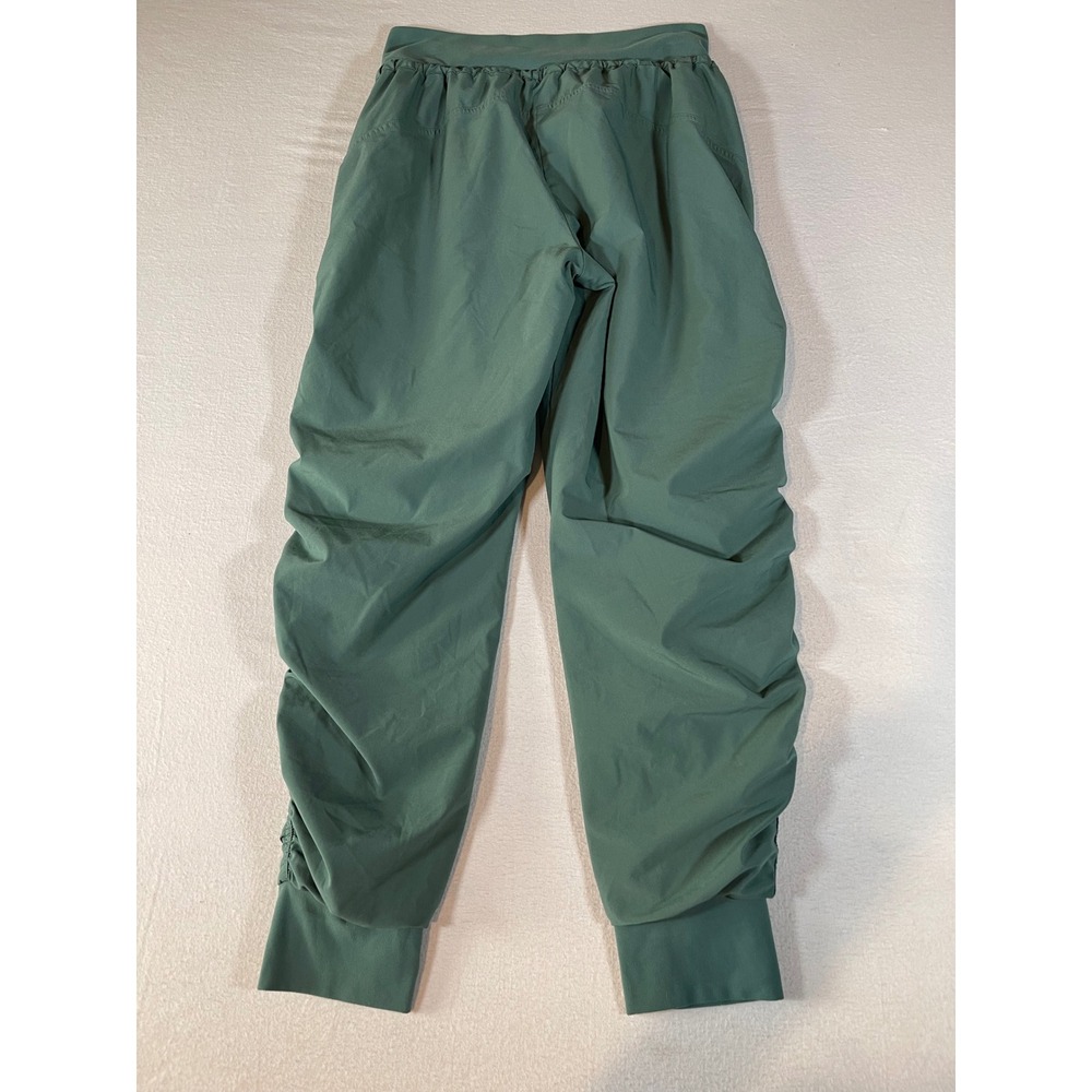 Athleta Attitude Lined Pants Green Ruched Jogger Trousers Size S - Picture 3 of 15